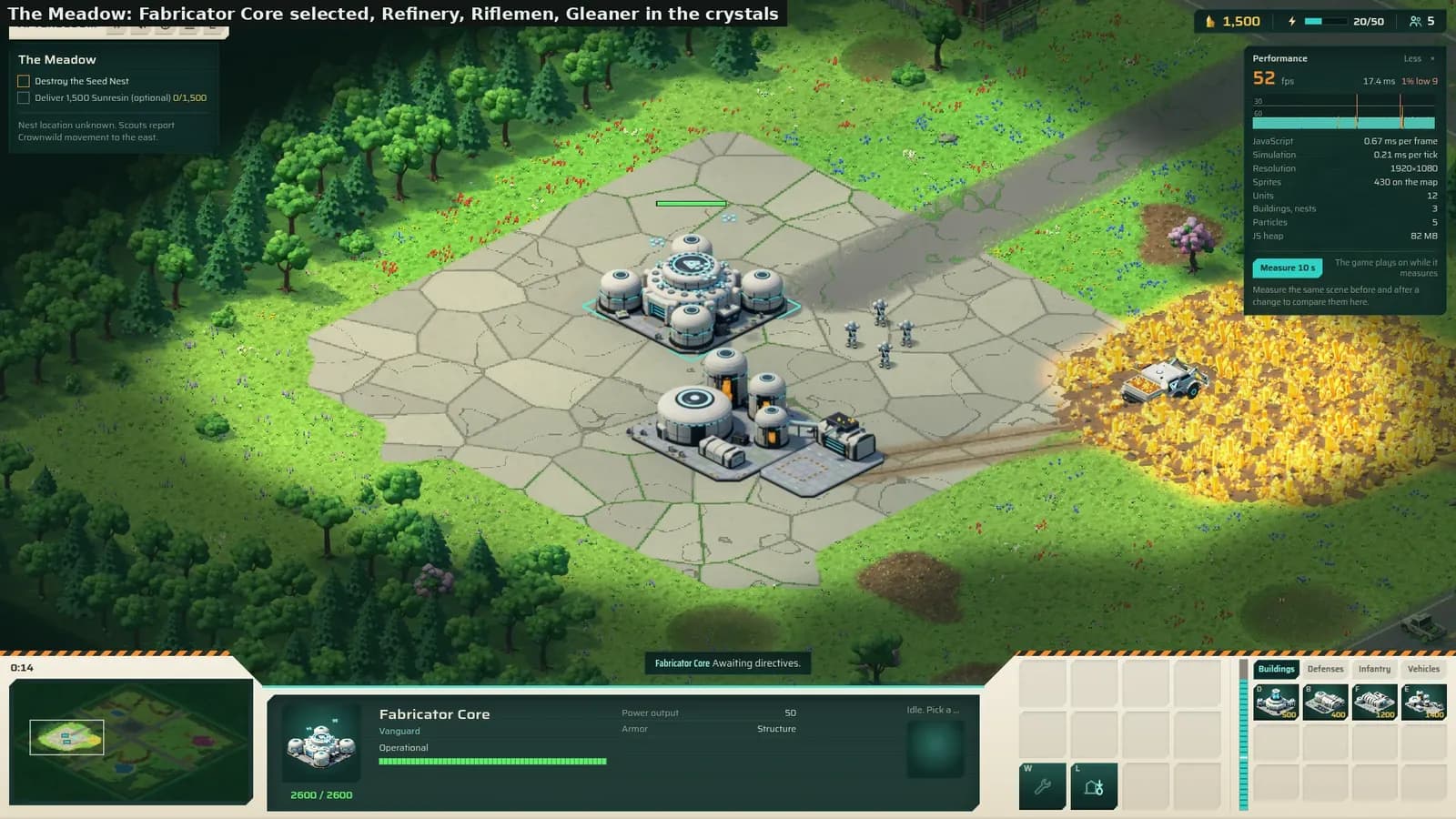 A Vanguard base in The Meadow at zoom 1.5.