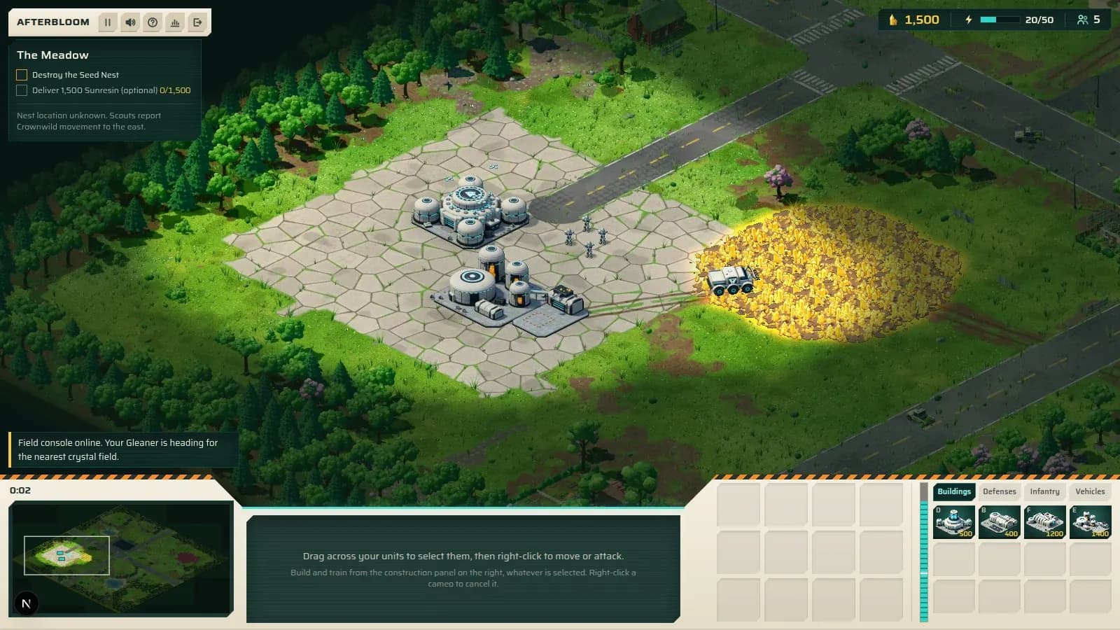 The Meadow in the game, rendered from the 3D map.