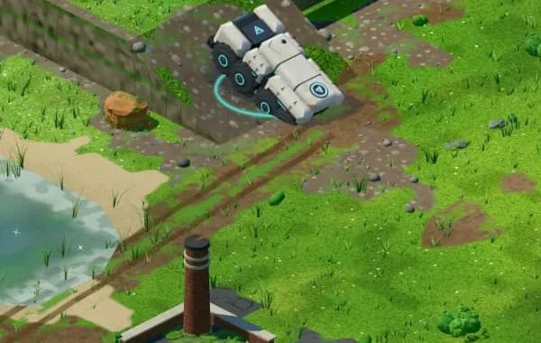 The MCV climbing a ramp onto a plateau, drawn nose up.